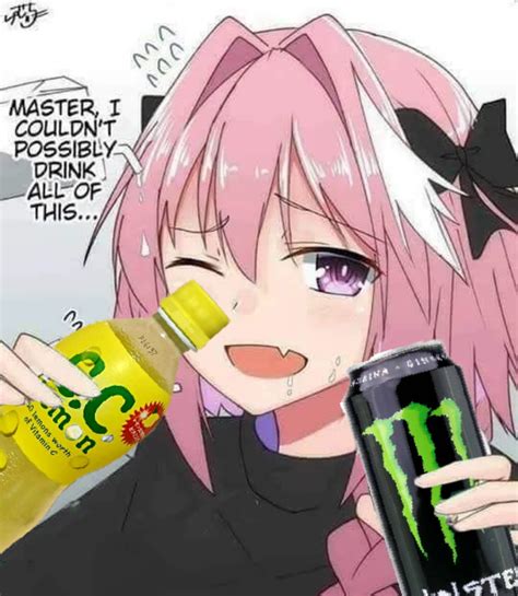 astolfo monster can|I just remember Astolfo with monster energy drink meme sry ️.